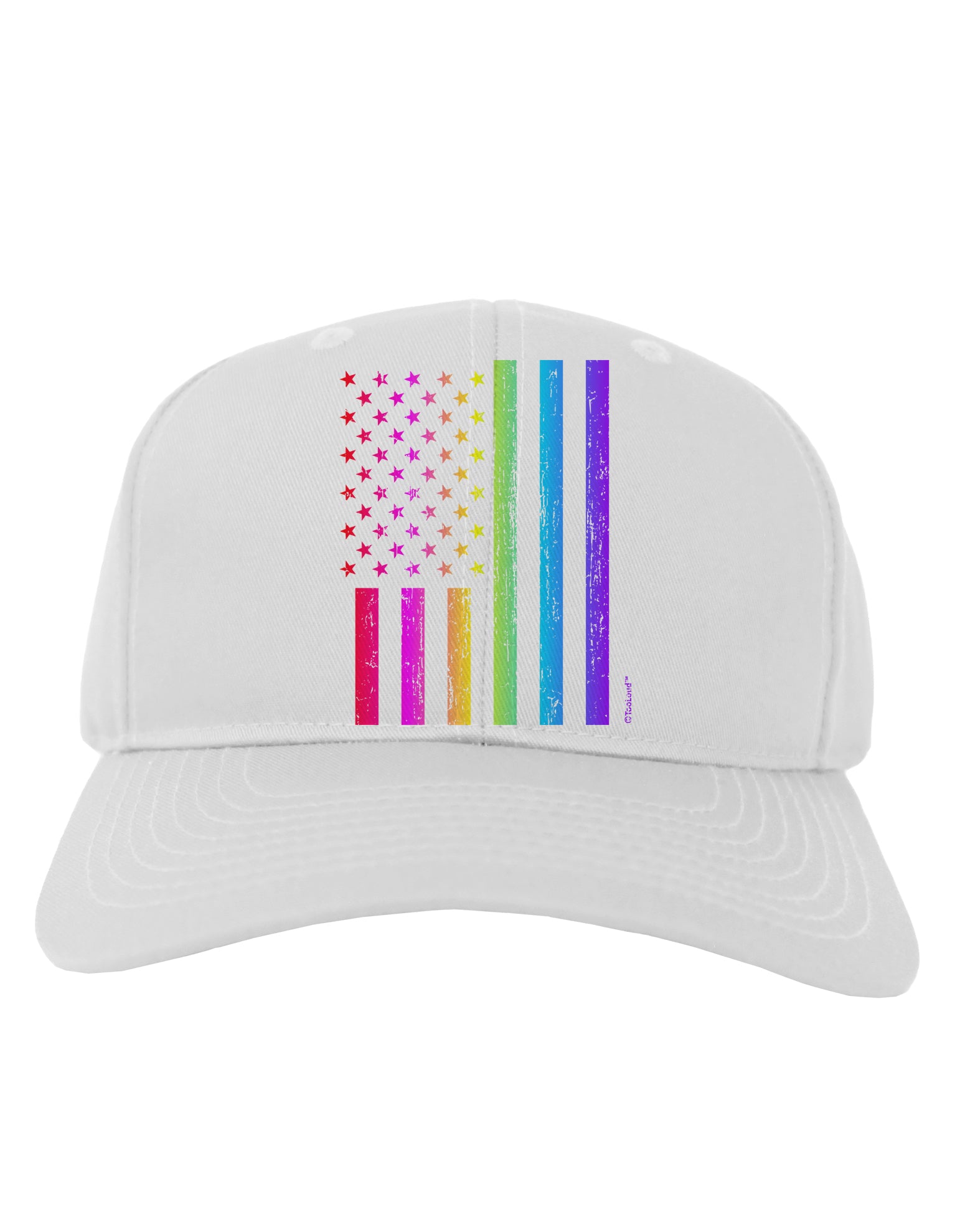 American Pride - Rainbow Flag Adult Baseball Cap Hat-Baseball Cap-TooLoud-White-One Size-Davson Sales