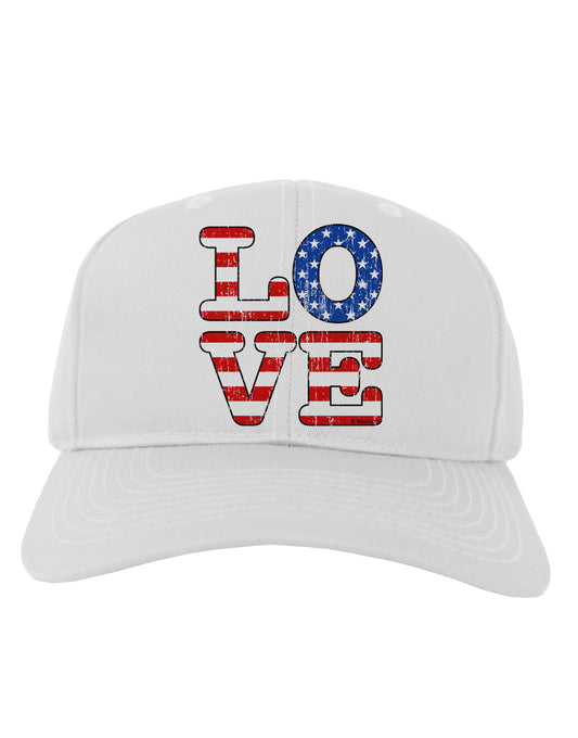 American Love Design - Distressed Adult Baseball Cap Hat by TooLoud-Baseball Cap-TooLoud-White-One Size-Davson Sales