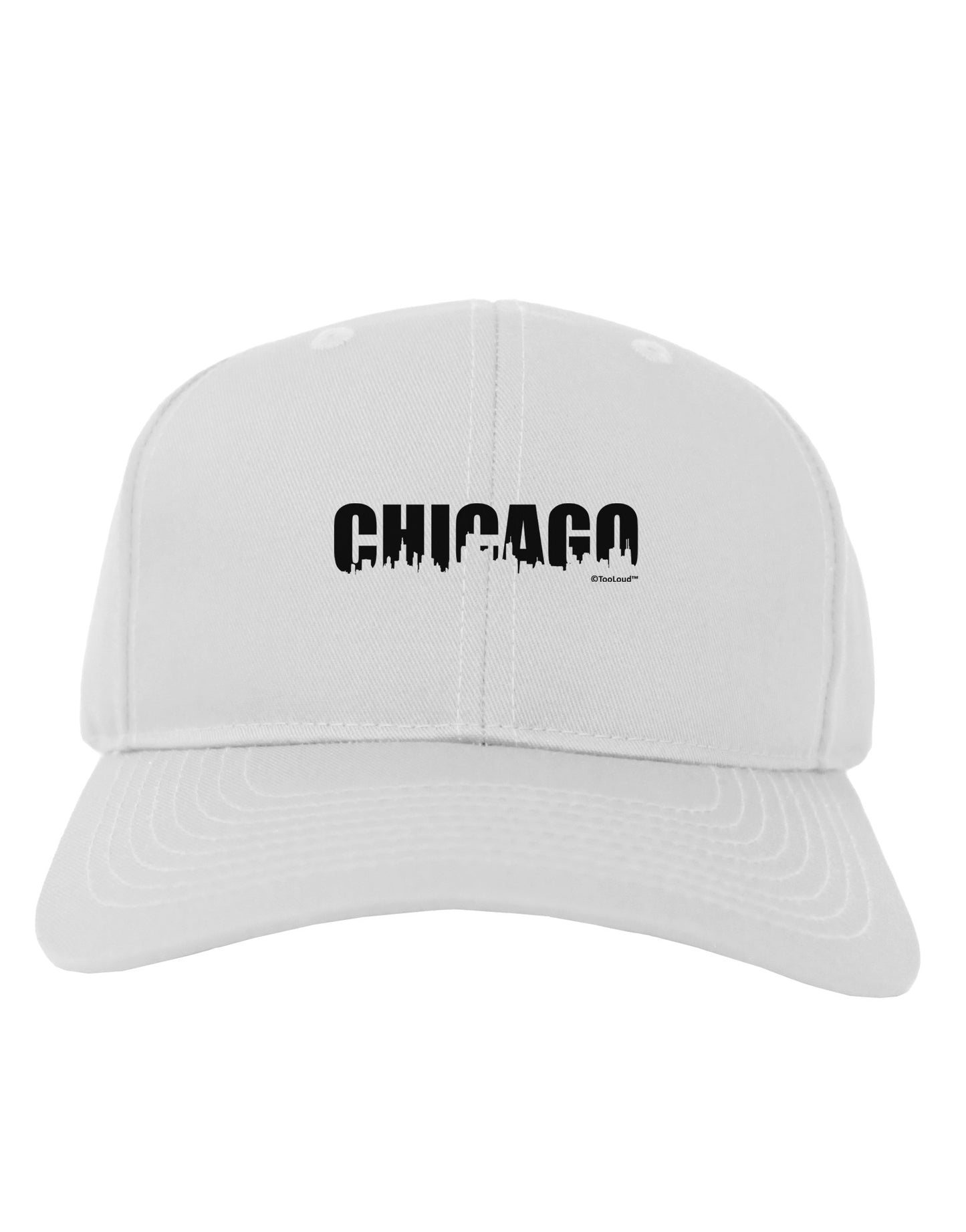 Chicago Skyline Cutout Adult Baseball Cap Hat by TooLoud-Baseball Cap-TooLoud-White-One Size-Davson Sales