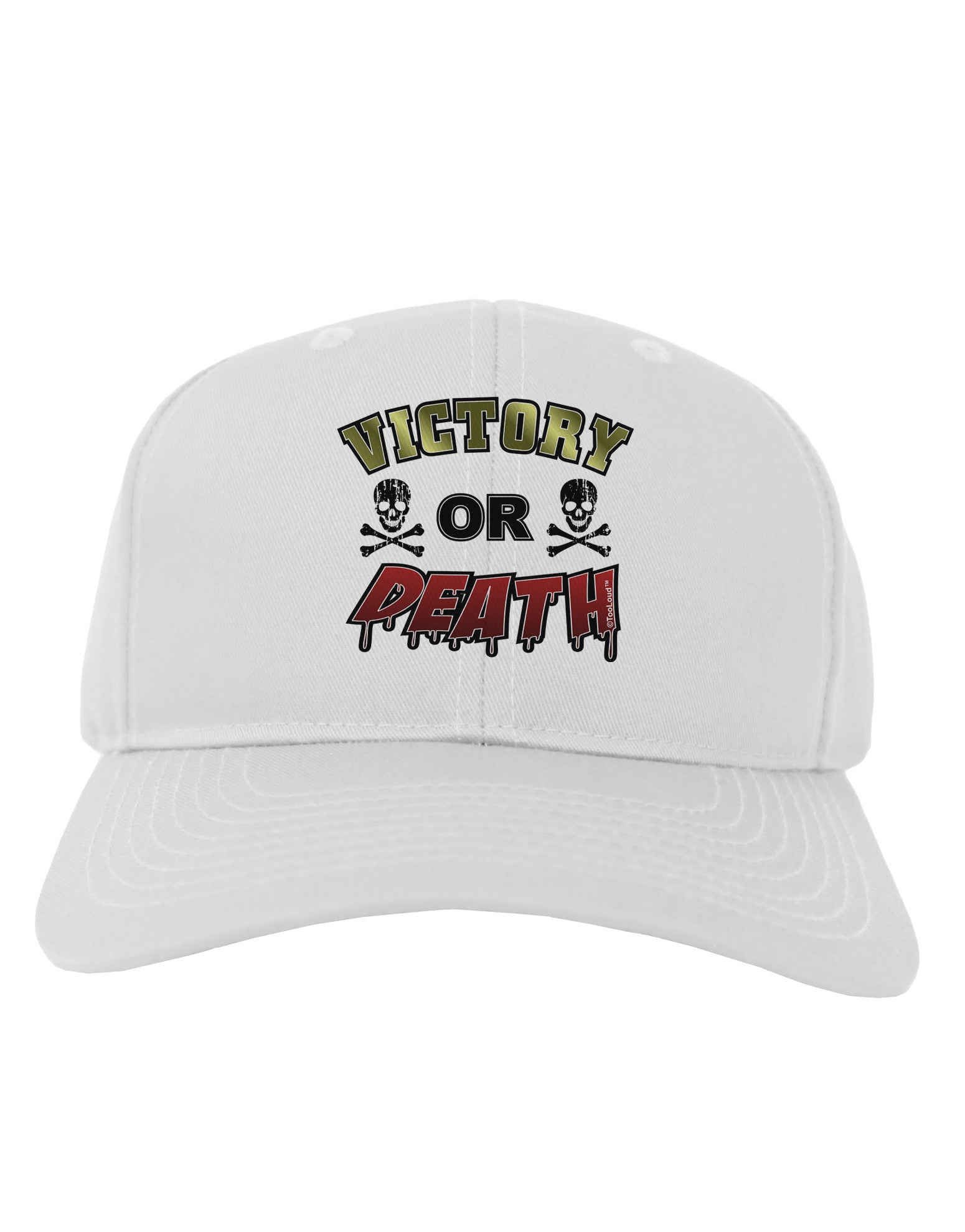 TooLoud Victory Or Death Adult Baseball Cap Hat-Baseball Cap-TooLoud-White-One Size-Davson Sales