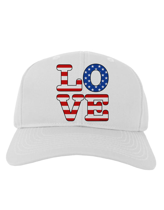 American Love Design Adult Baseball Cap Hat by TooLoud-Baseball Cap-TooLoud-White-One Size-Davson Sales