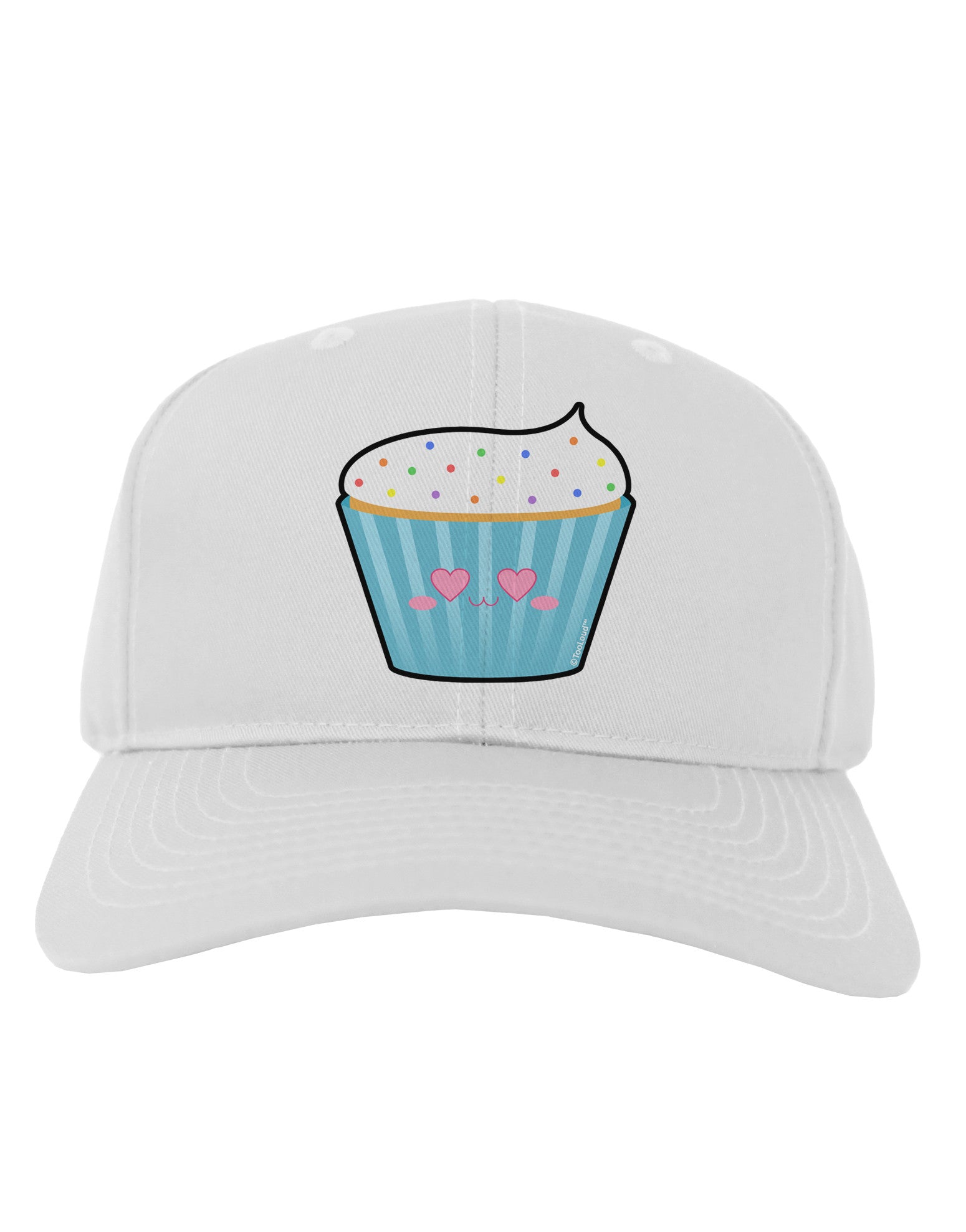 Cute Cupcake with Sprinkles - Heart Eyes Adult Baseball Cap Hat by TooLoud-Baseball Cap-TooLoud-White-One Size-Davson Sales