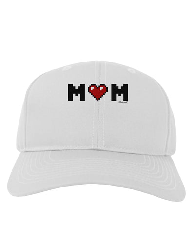 Mom Pixel Heart Adult Baseball Cap Hat-Baseball Cap-TooLoud-White-One Size-Davson Sales