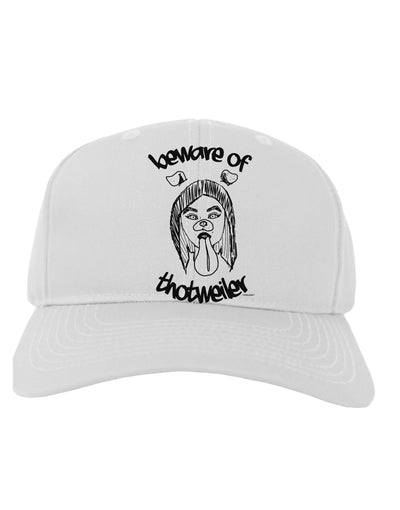 TooLoud Beware of Thotweiler Adult Baseball Cap Hat-Baseball Cap-TooLoud-White-One-Size-Fits-Most-Davson Sales