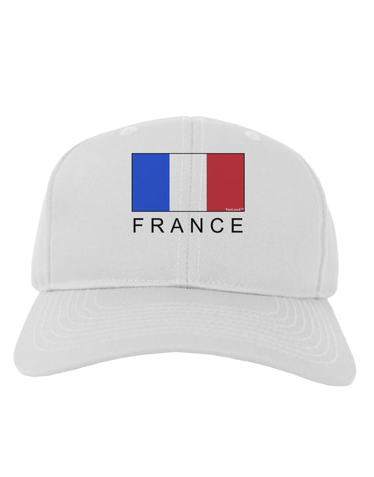 French Flag - France Text Adult Baseball Cap Hat by TooLoud-Baseball Cap-TooLoud-White-One Size-Davson Sales