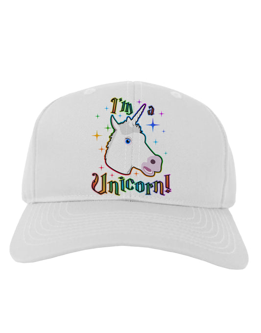 I'm a Unicorn Adult Baseball Cap Hat-Baseball Cap-TooLoud-White-One Size-Davson Sales
