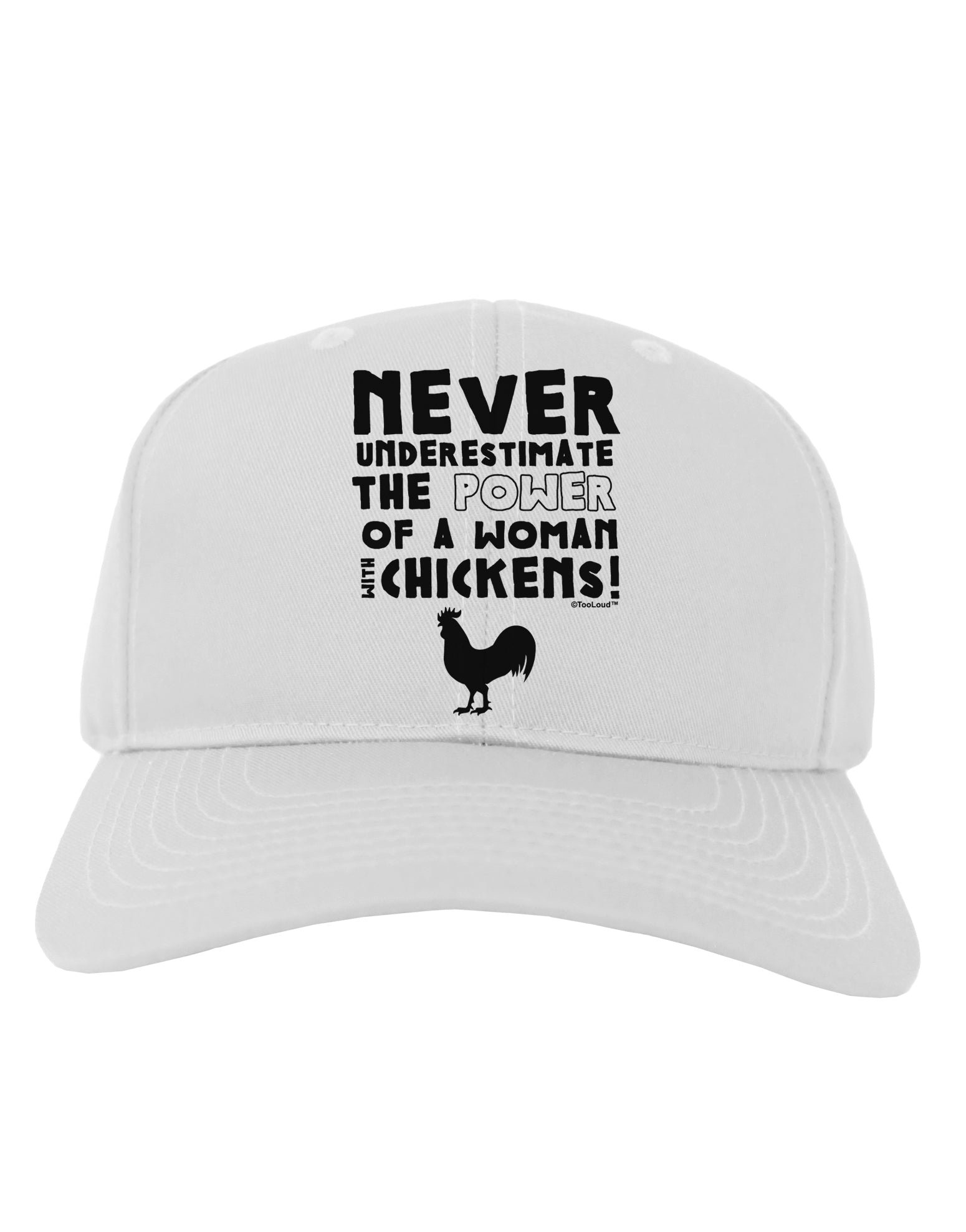 A Woman With Chickens Adult Baseball Cap Hat-Baseball Cap-TooLoud-White-One Size-Davson Sales