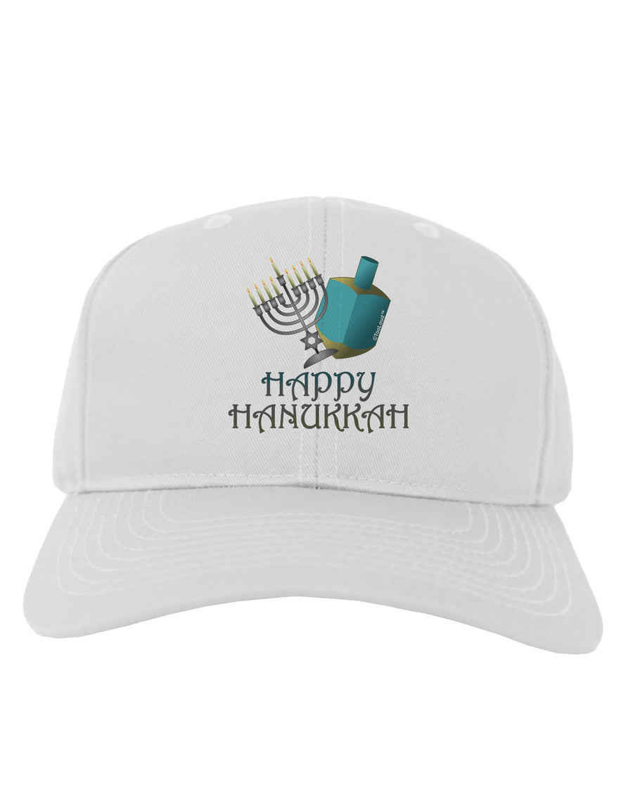 Blue & Silver Happy Hanukkah Adult Baseball Cap Hat-Baseball Cap-TooLoud-White-One Size-Davson Sales