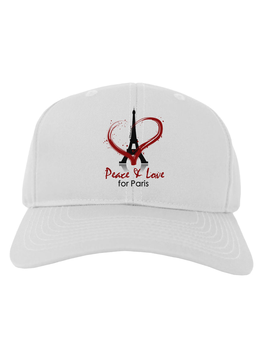 Peace & Love For Paris Adult Baseball Cap Hat-Baseball Cap-TooLoud-White-One Size-Davson Sales