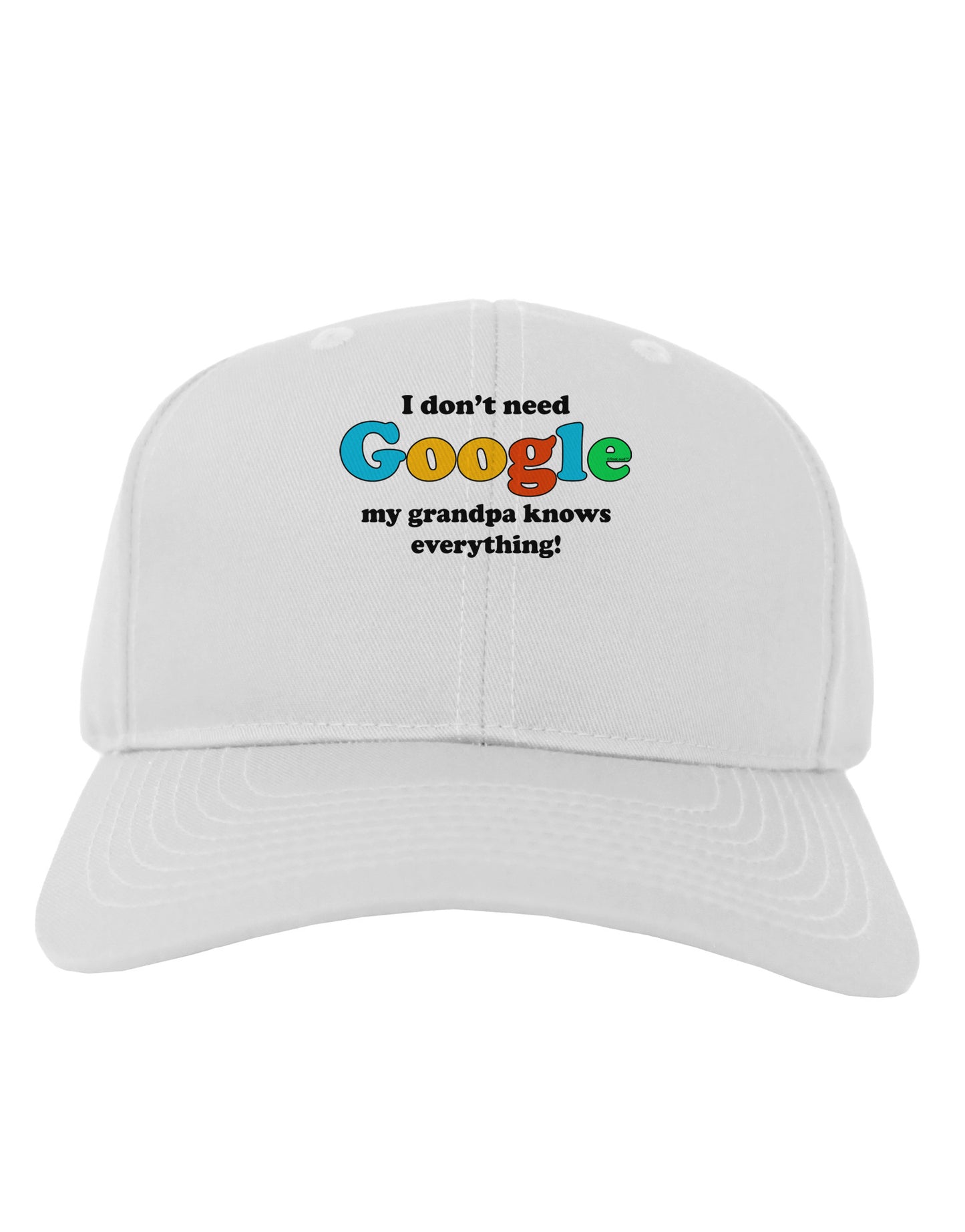 I Don't Need Google - Grandpa Adult Baseball Cap Hat-Baseball Cap-TooLoud-White-One Size-Davson Sales