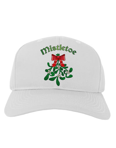 Christmas Kiss Mistletoe Adult Baseball Cap Hat-Baseball Cap-TooLoud-White-One Size-Davson Sales