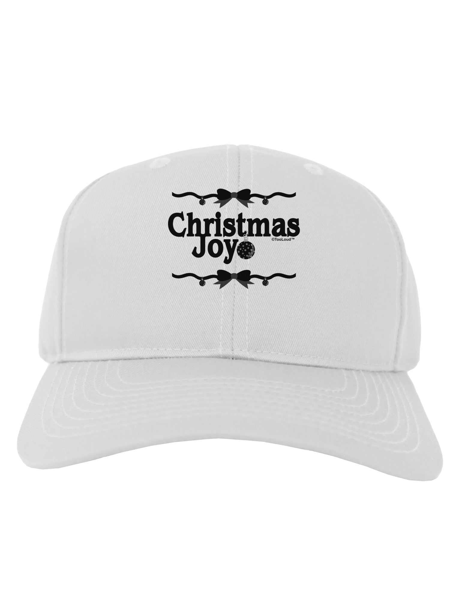 Christmas Joy BnW Adult Baseball Cap Hat-Baseball Cap-TooLoud-White-One Size-Davson Sales