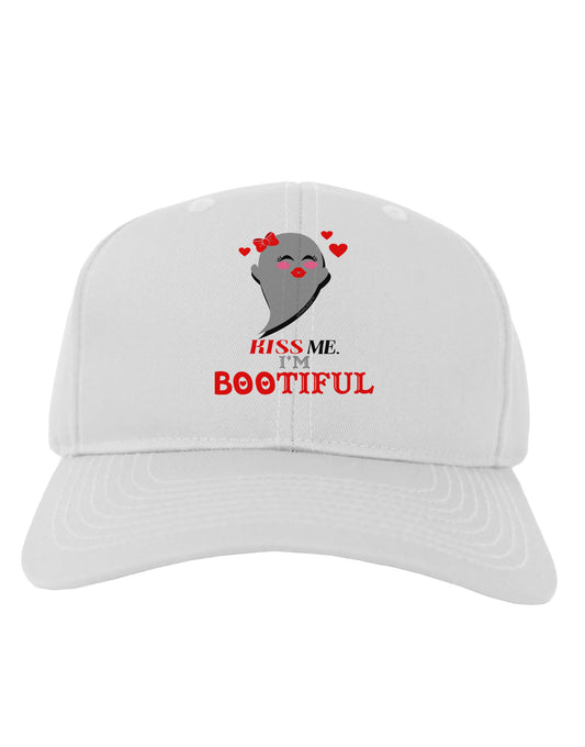 Kiss Me BOOtiful Ghost Red Adult Baseball Cap Hat-Baseball Cap-TooLoud-White-One Size-Davson Sales