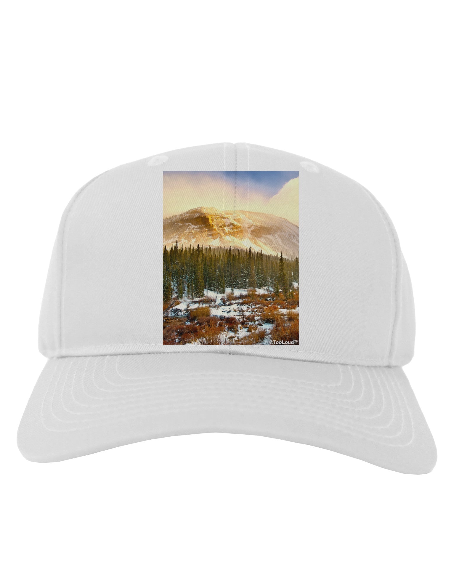 Nature Photography - Mountain Glow Adult Baseball Cap Hat by-Baseball Cap-TooLoud-White-One Size-Davson Sales