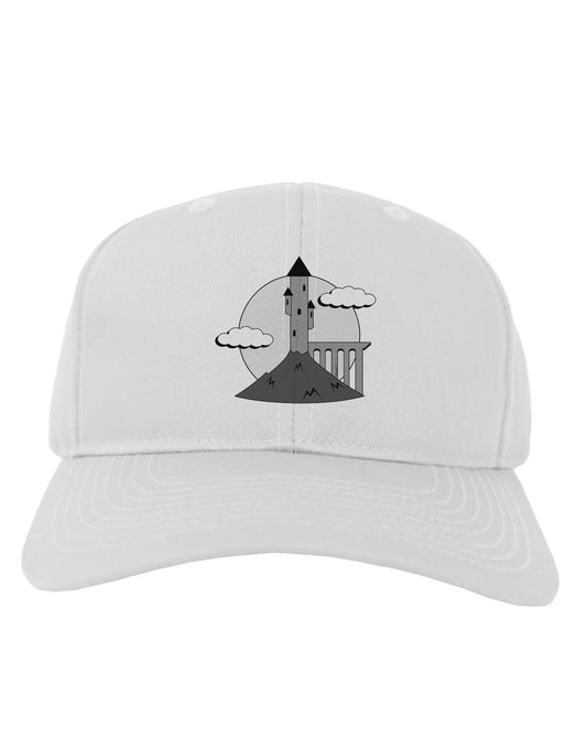 Moonlit Wizard Tower - Grayscale Adult Baseball Cap Hat-Baseball Cap-TooLoud-White-One Size-Davson Sales