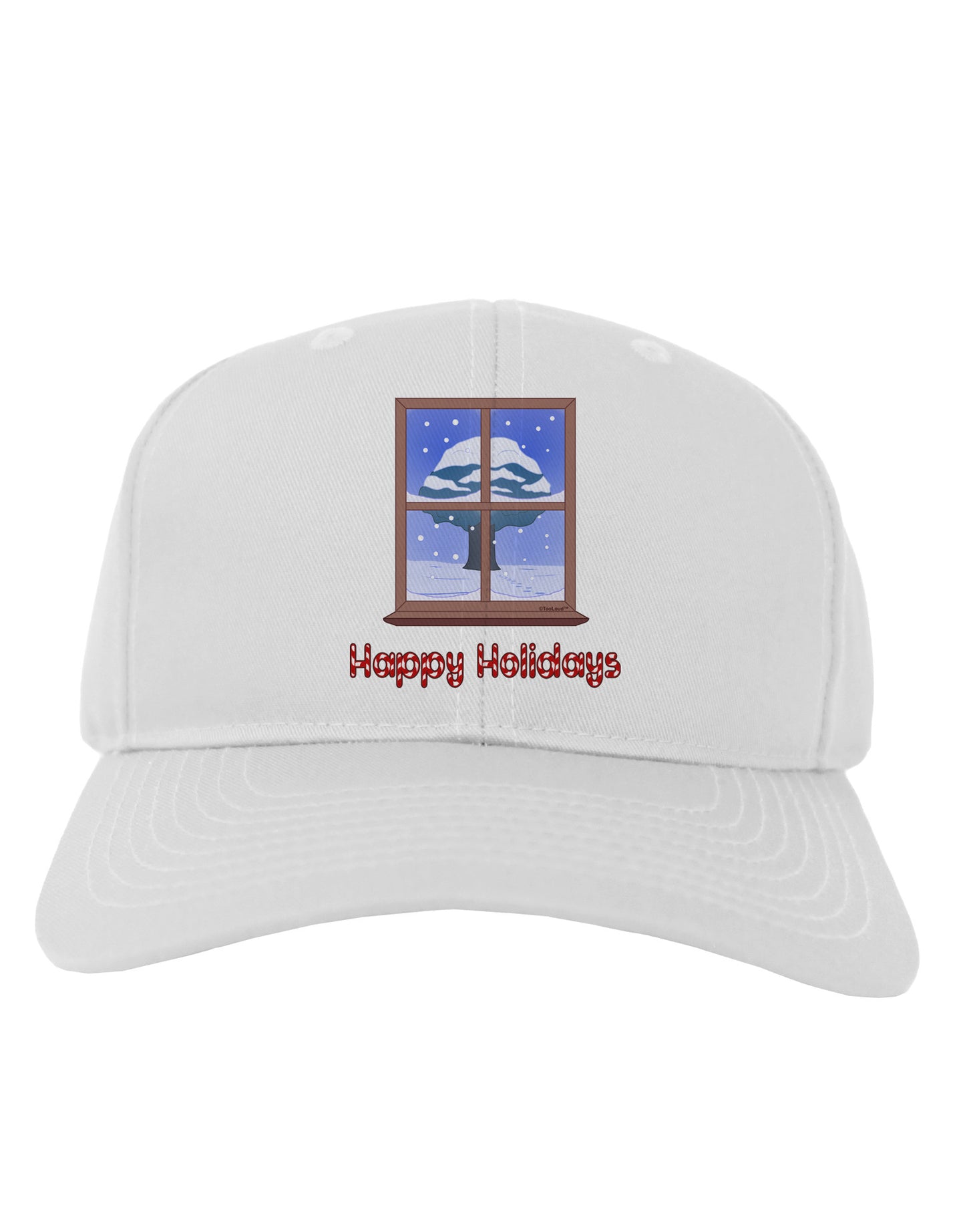Frosty Window - Happy Holidays Adult Baseball Cap Hat-Baseball Cap-TooLoud-White-One Size-Davson Sales