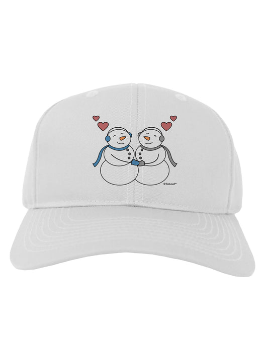 Cute Snowman Couple Adult Baseball Cap Hat by TooLoud-Baseball Cap-TooLoud-White-One Size-Davson Sales
