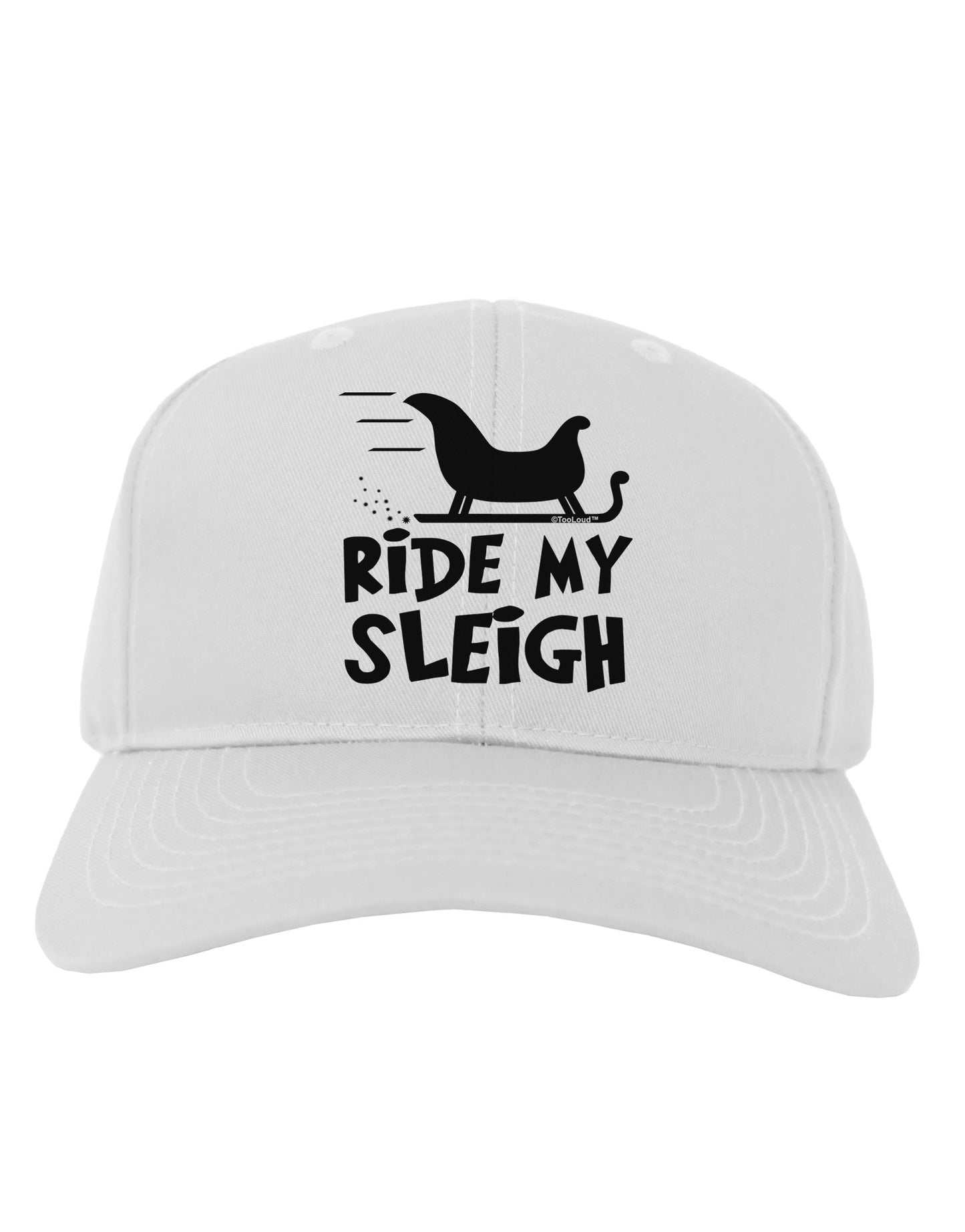 Ride My Sleigh BnW Adult Baseball Cap Hat-Baseball Cap-TooLoud-White-One Size-Davson Sales