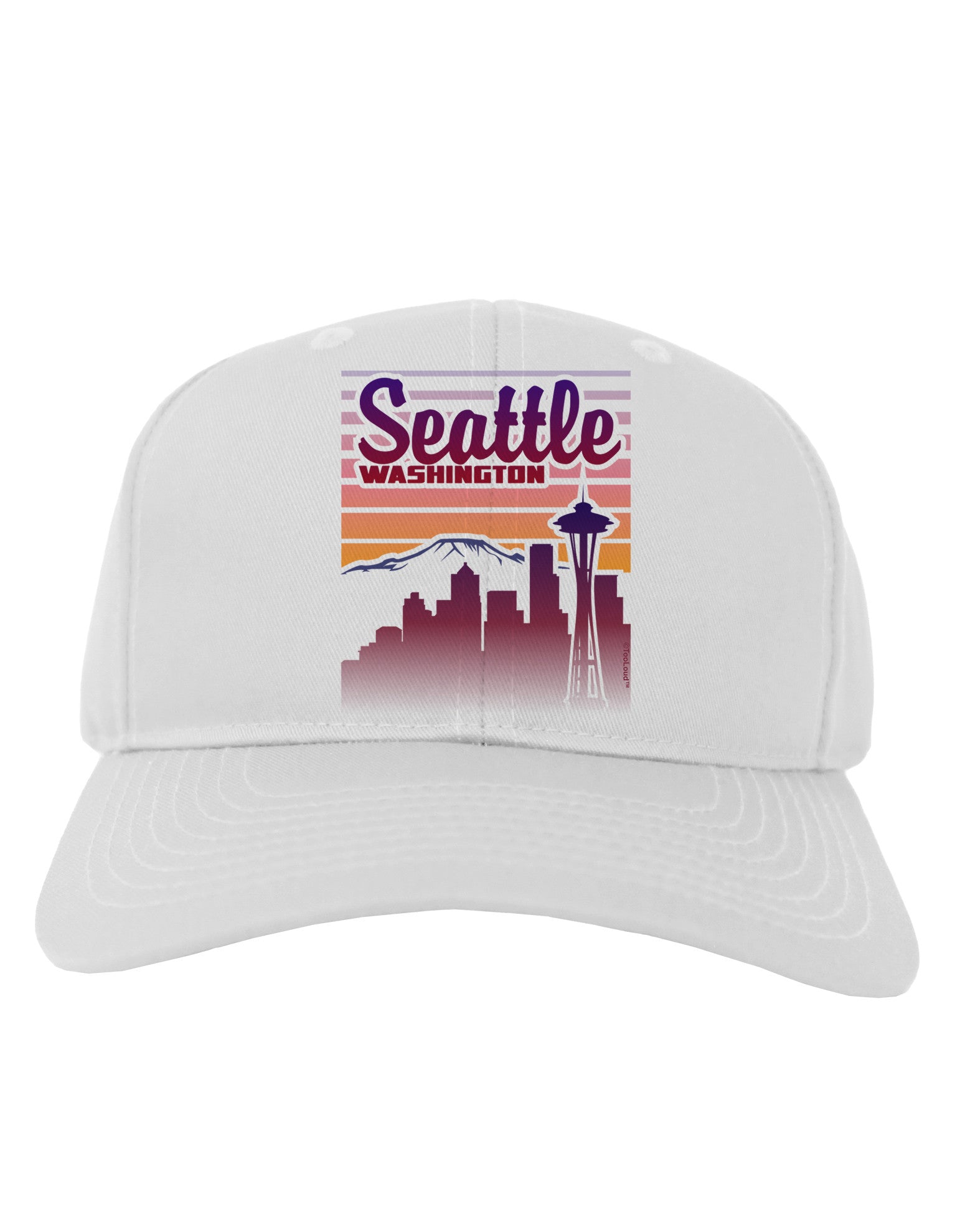 Seattle Washington Sunset Adult Baseball Cap Hat-Baseball Cap-TooLoud-White-One Size-Davson Sales