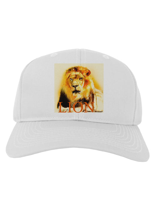 Lion Watercolor 4 Text Adult Baseball Cap Hat-Baseball Cap-TooLoud-White-One Size-Davson Sales
