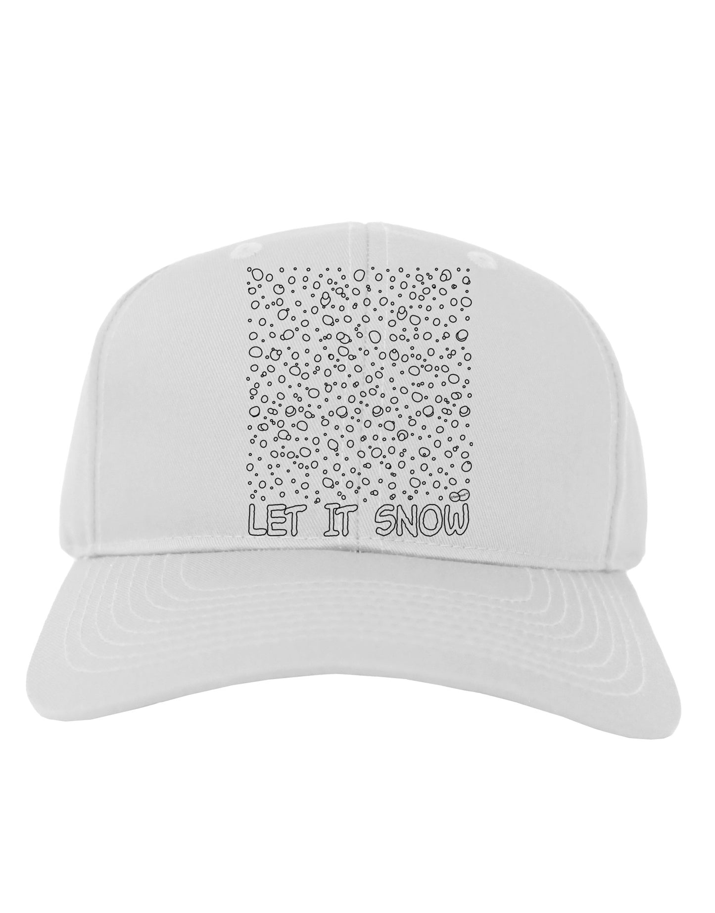 Let It Snow Text Snowflakes - Christmas Adult Baseball Cap Hat-Baseball Cap-TooLoud-White-One Size-Davson Sales