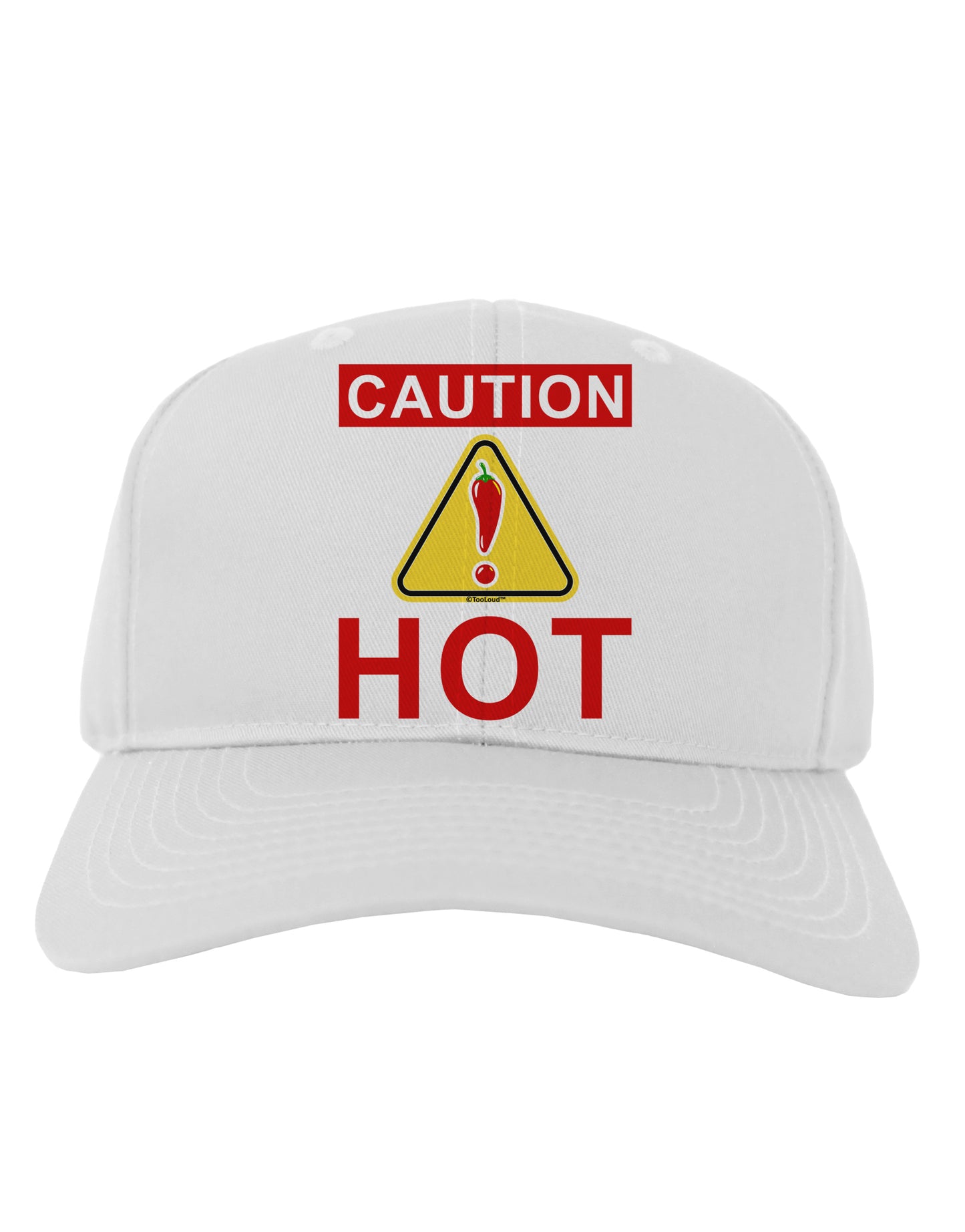Caution Hot Chili Pepper Sign Adult Baseball Cap Hat-Baseball Cap-TooLoud-White-One Size-Davson Sales