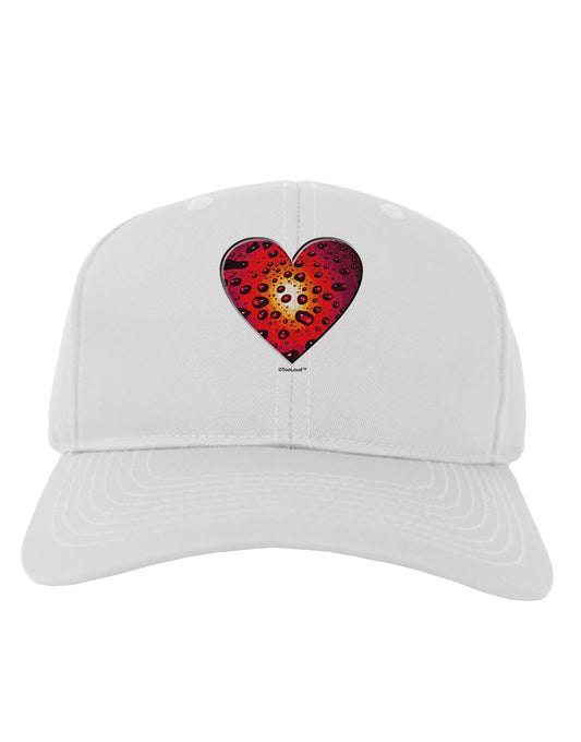 Water Droplet Heart Red Adult Baseball Cap Hat by TooLoud-Baseball Cap-TooLoud-White-One Size-Davson Sales