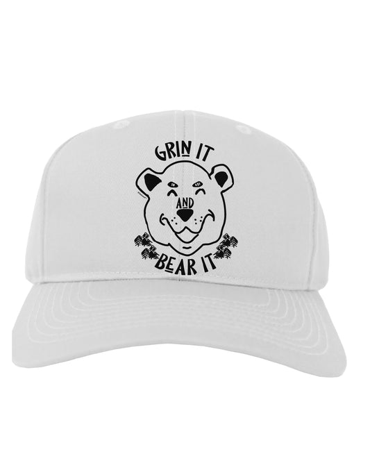 Grin and bear it Adult Baseball Cap Hat-Baseball Cap-TooLoud-White-One-Size-Fits-Most-Davson Sales