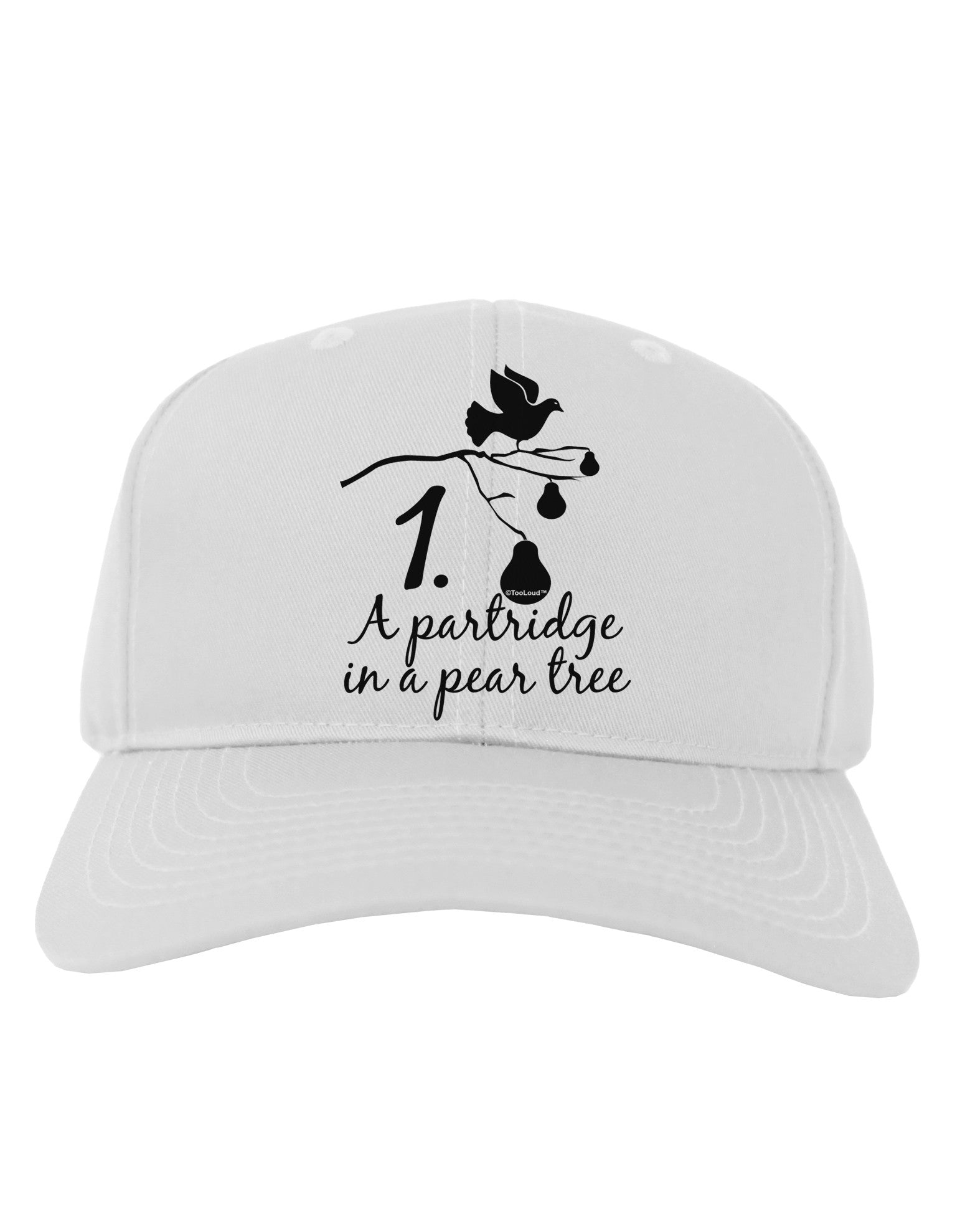 Partridge In A Pear Tree Text Adult Baseball Cap Hat-Baseball Cap-TooLoud-White-One Size-Davson Sales