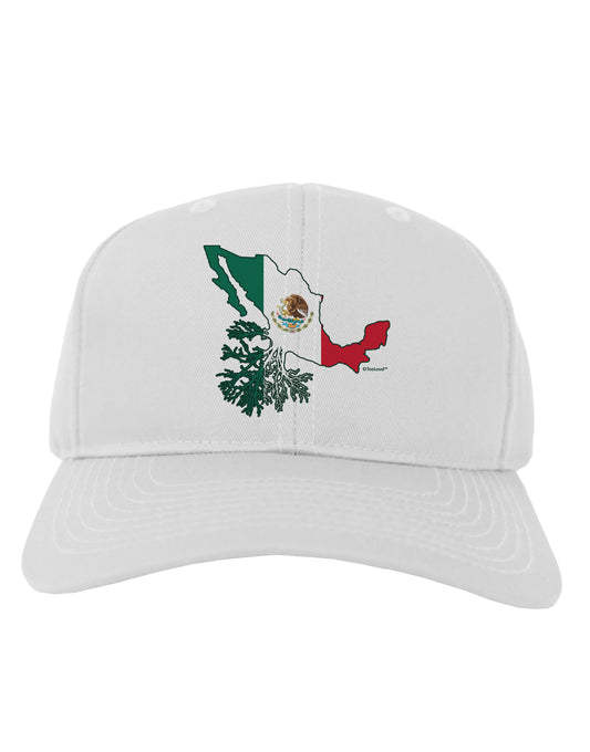 Mexican Roots - Mexico Outline Mexican Flag Adult Baseball Cap Hat by TooLoud-Baseball Cap-TooLoud-White-One Size-Davson Sales