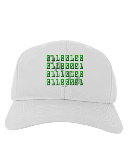 Binary Data Green Adult Baseball Cap Hat-Baseball Cap-TooLoud-White-One Size-Davson Sales