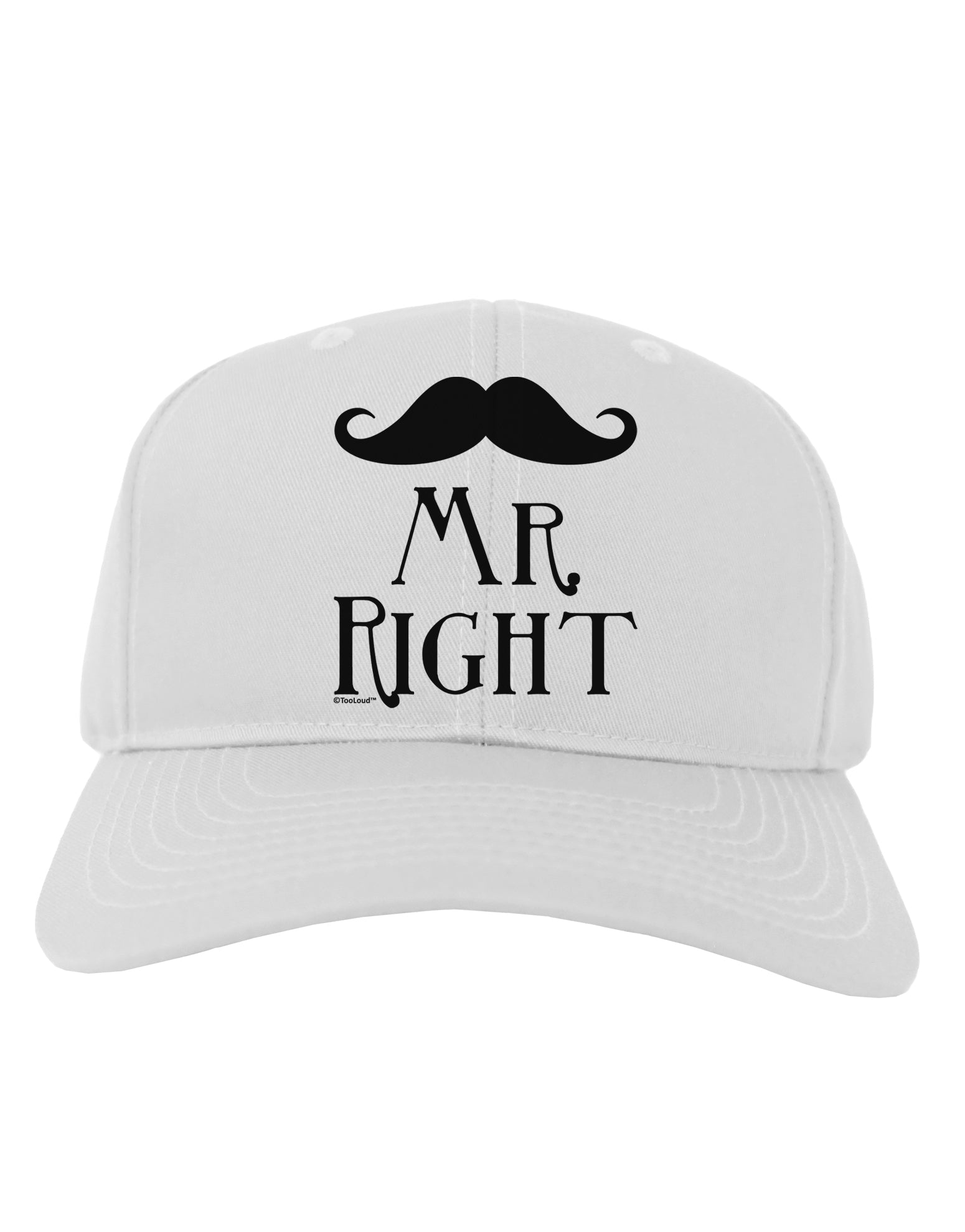 Mr Right Adult Baseball Cap Hat-Baseball Cap-TooLoud-White-One Size-Davson Sales