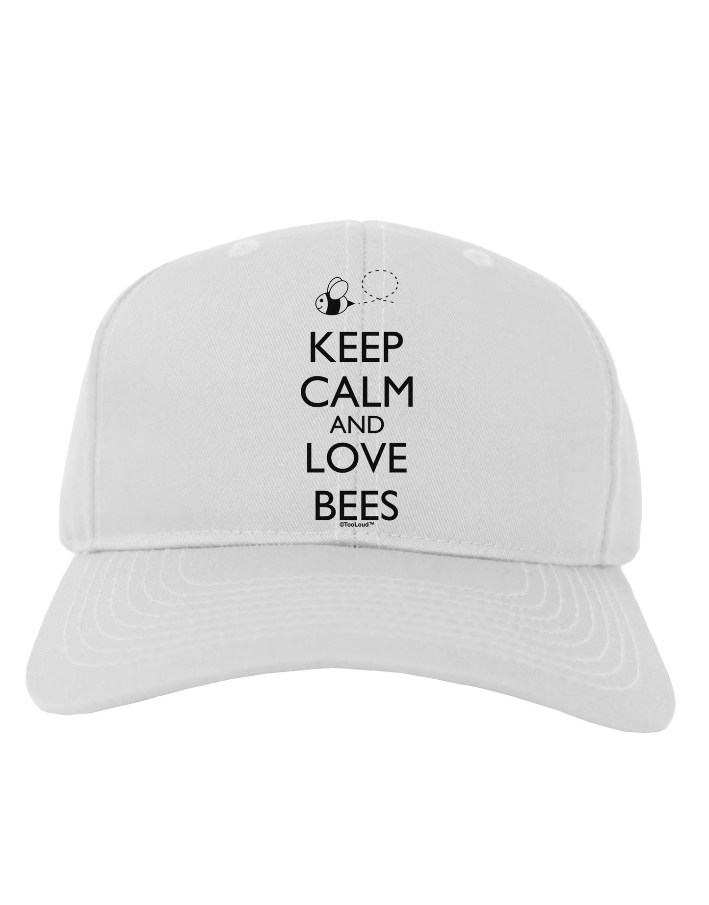 Keep Calm and Love Bees Adult Baseball Cap Hat-Baseball Cap-TooLoud-White-One Size-Davson Sales