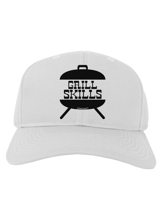 Grill Skills Grill Design Adult Baseball Cap Hat by TooLoud-Baseball Cap-TooLoud-White-One Size-Davson Sales