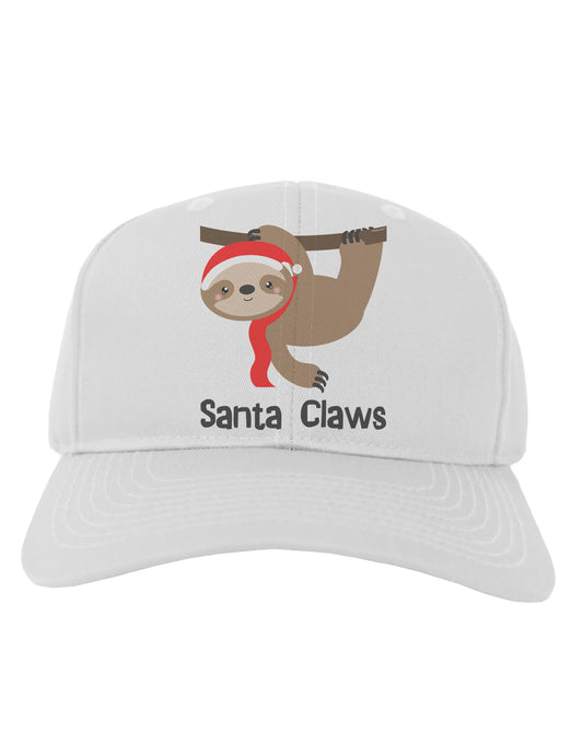 Cute Christmas Sloth - Santa Claws Adult Baseball Cap Hat by TooLoud-Baseball Cap-TooLoud-White-One Size-Davson Sales