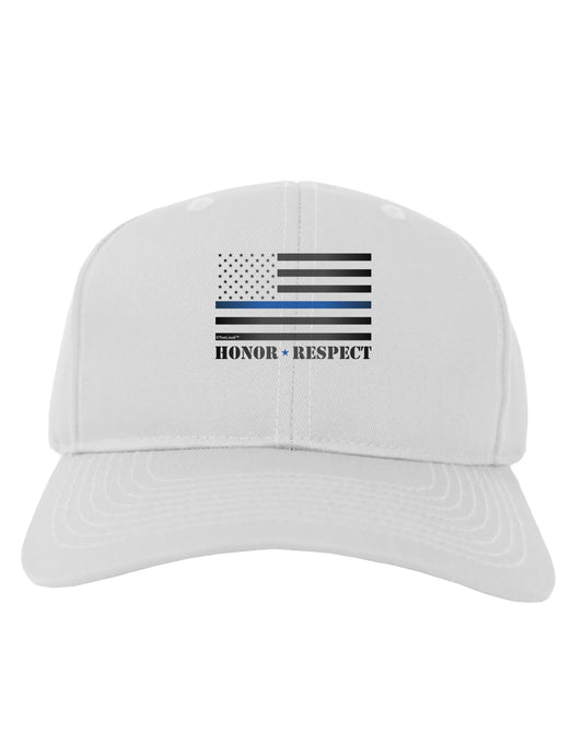 Honor Respect Blue Line Adult Baseball Cap Hat-Baseball Cap-TooLoud-White-One Size-Davson Sales