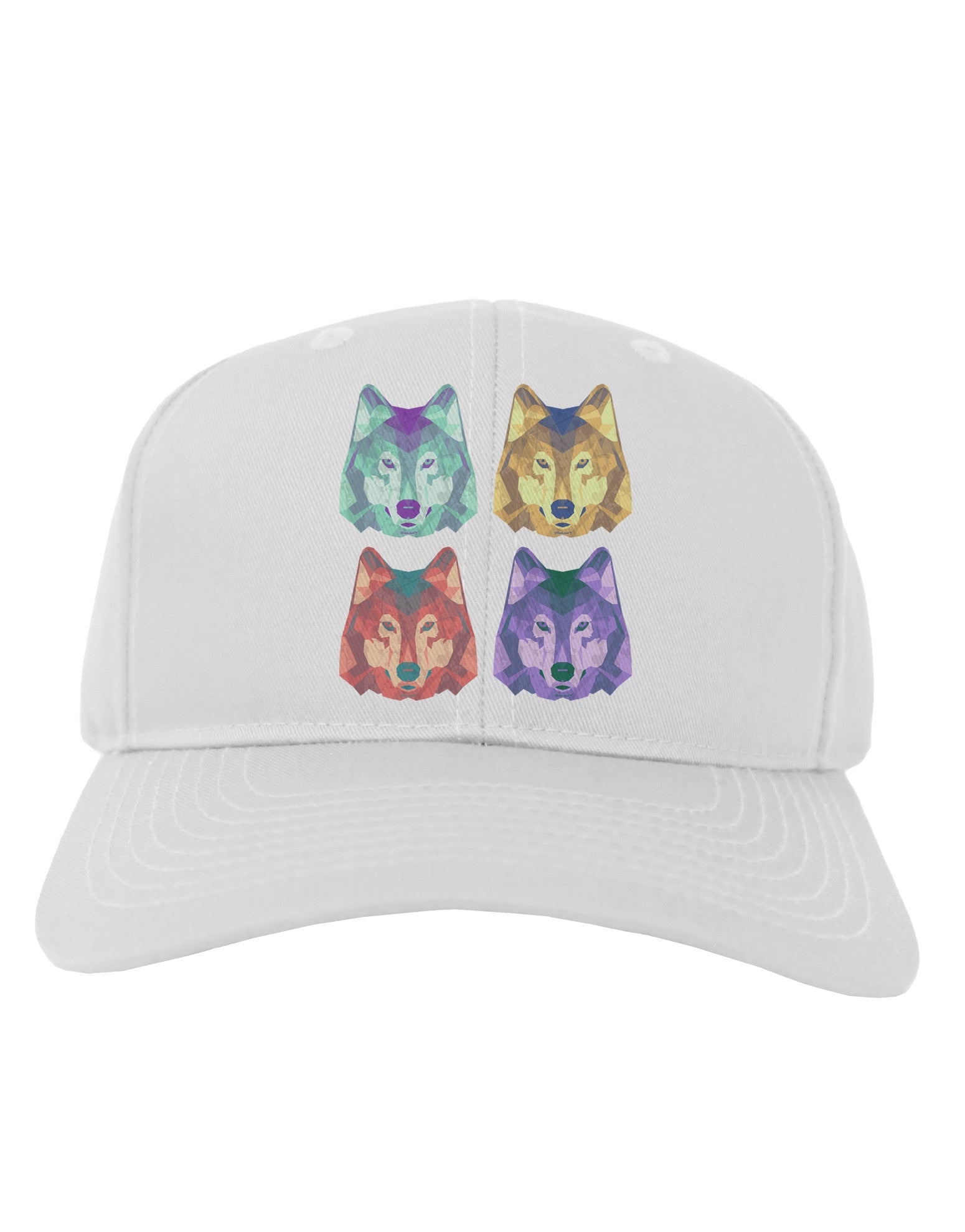Geometric Wolf Head Pop Art Adult Baseball Cap Hat-Baseball Cap-TooLoud-White-One Size-Davson Sales