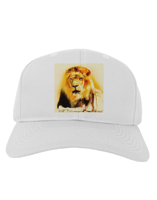 Lion Watercolor 4 Adult Baseball Cap Hat-Baseball Cap-TooLoud-White-One Size-Davson Sales