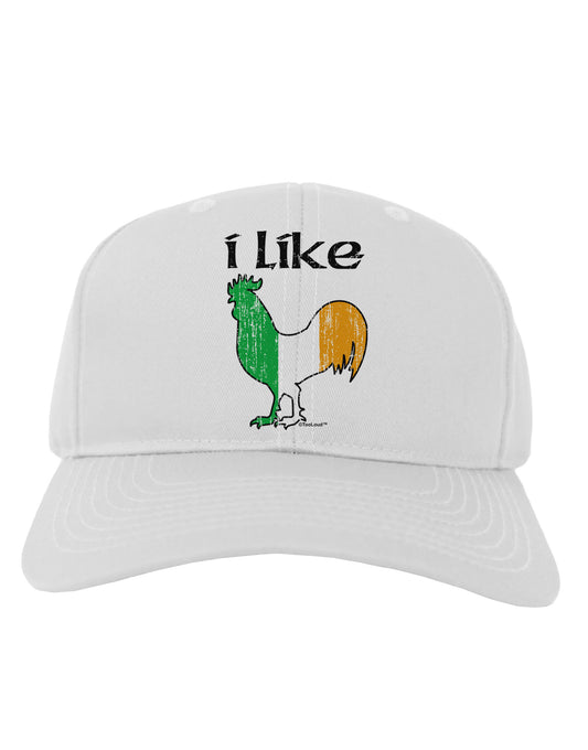 I Like Irish Rooster Silhouette Adult Baseball Cap Hat by TooLoud-Baseball Cap-TooLoud-White-One Size-Davson Sales