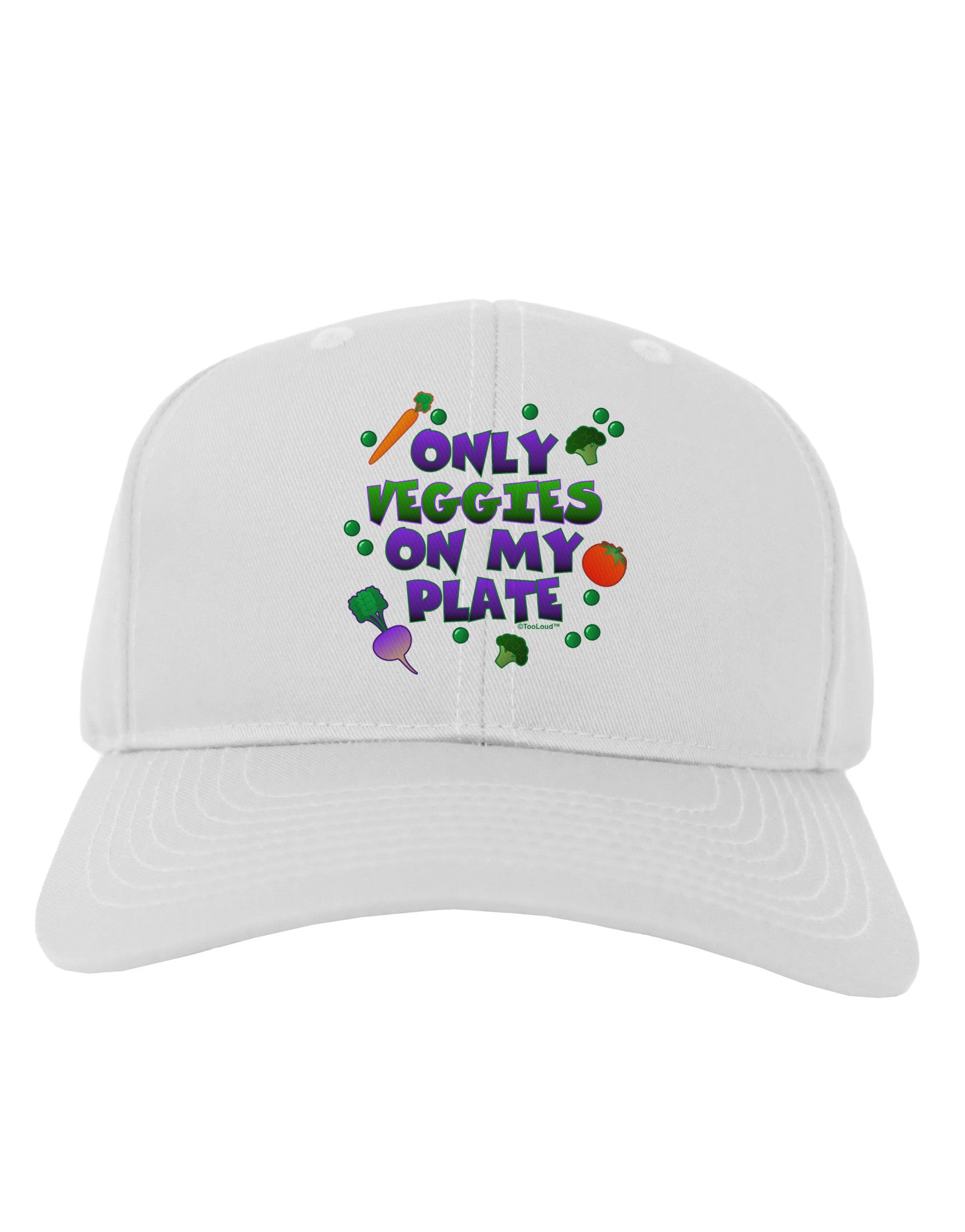 Only Veggies On My Plate Adult Baseball Cap Hat-Baseball Cap-TooLoud-White-One Size-Davson Sales