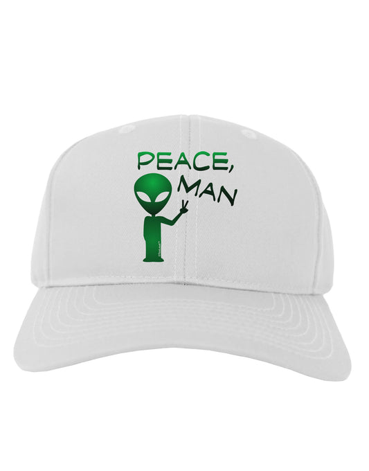 Peace Man Alien Adult Baseball Cap Hat-Baseball Cap-TooLoud-White-One Size-Davson Sales