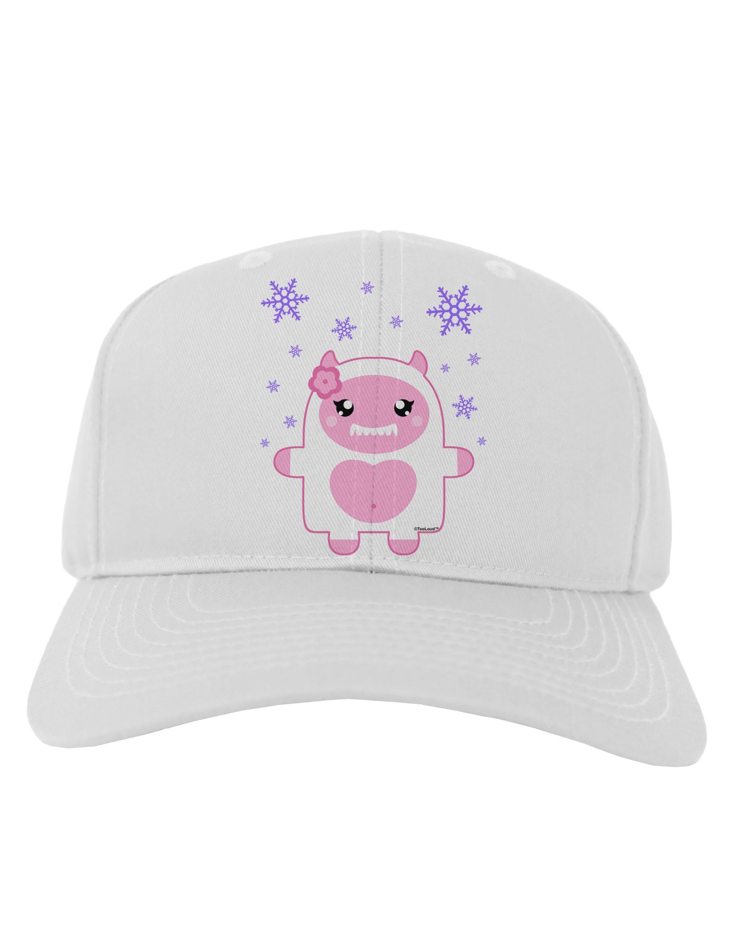 Cute Abominable Snowman Girl Yeti - Christmas Adult Baseball Cap Hat-Baseball Cap-TooLoud-White-One Size-Davson Sales