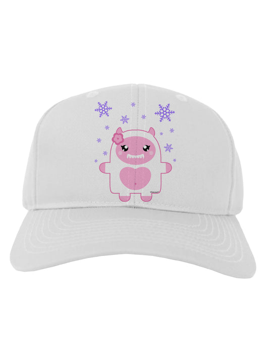 Cute Abominable Snowman Girl Yeti - Christmas Adult Baseball Cap Hat-Baseball Cap-TooLoud-White-One Size-Davson Sales