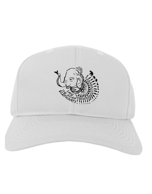 TooLoud Save the Asian Elephants Adult Baseball Cap Hat-Baseball Cap-TooLoud-White-One-Size-Fits-Most-Davson Sales