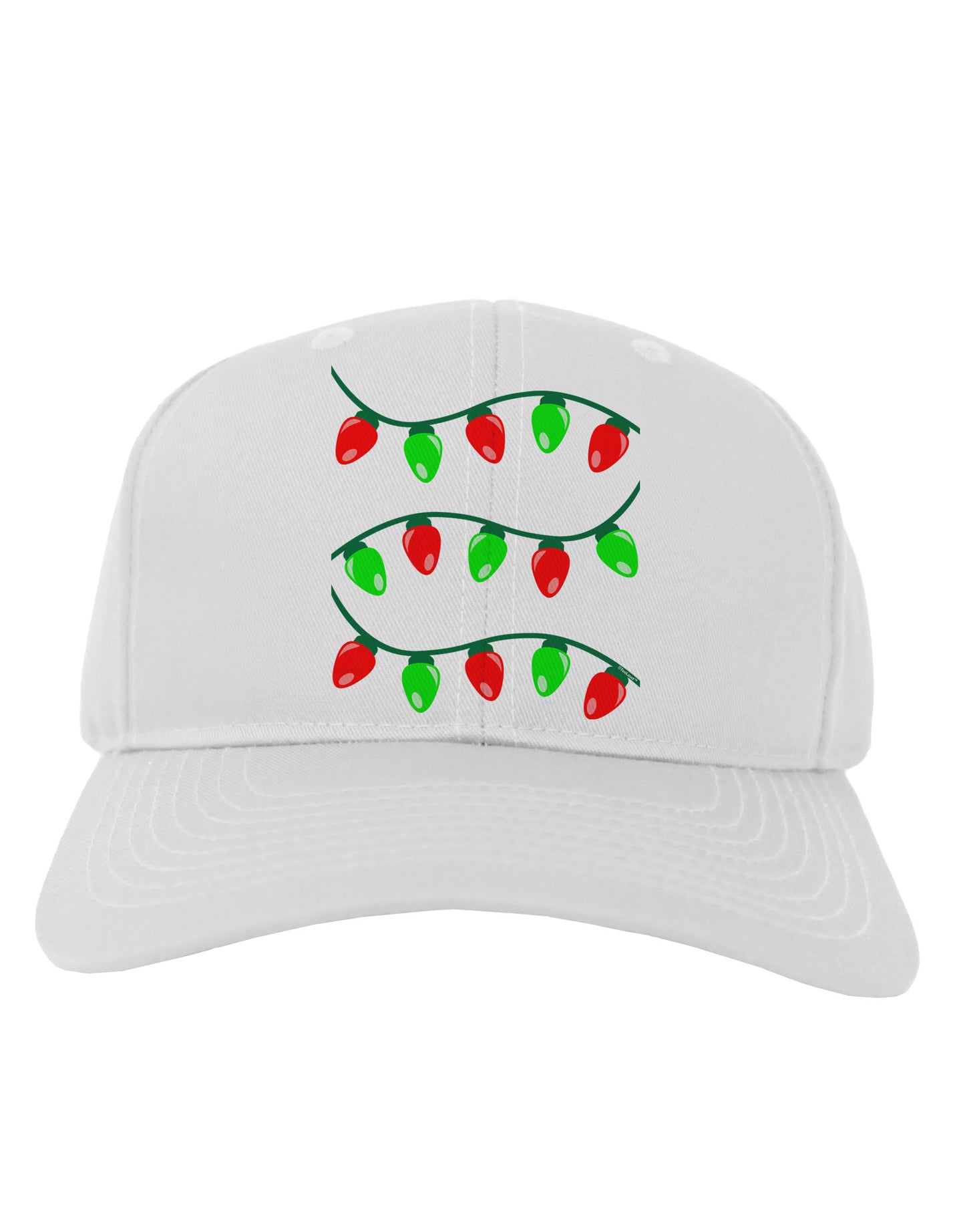 Christmas Lights Red and Green Adult Baseball Cap Hat-Baseball Cap-TooLoud-White-One Size-Davson Sales