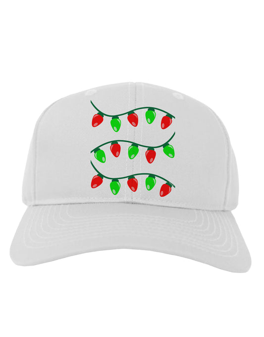 Christmas Lights Red and Green Adult Baseball Cap Hat-Baseball Cap-TooLoud-White-One Size-Davson Sales