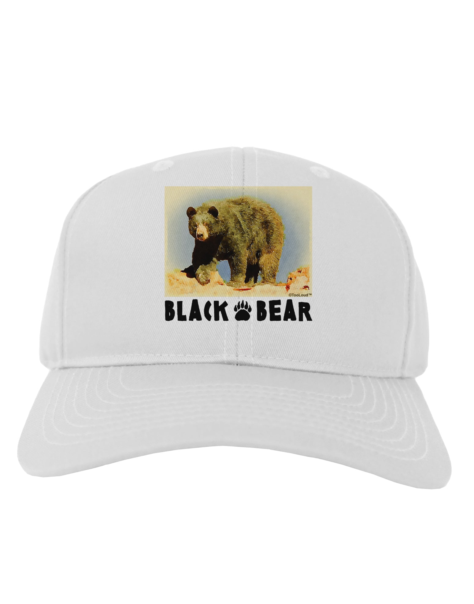 Black Bear Watercolor Adult Baseball Cap Hat-Baseball Cap-TooLoud-White-One Size-Davson Sales