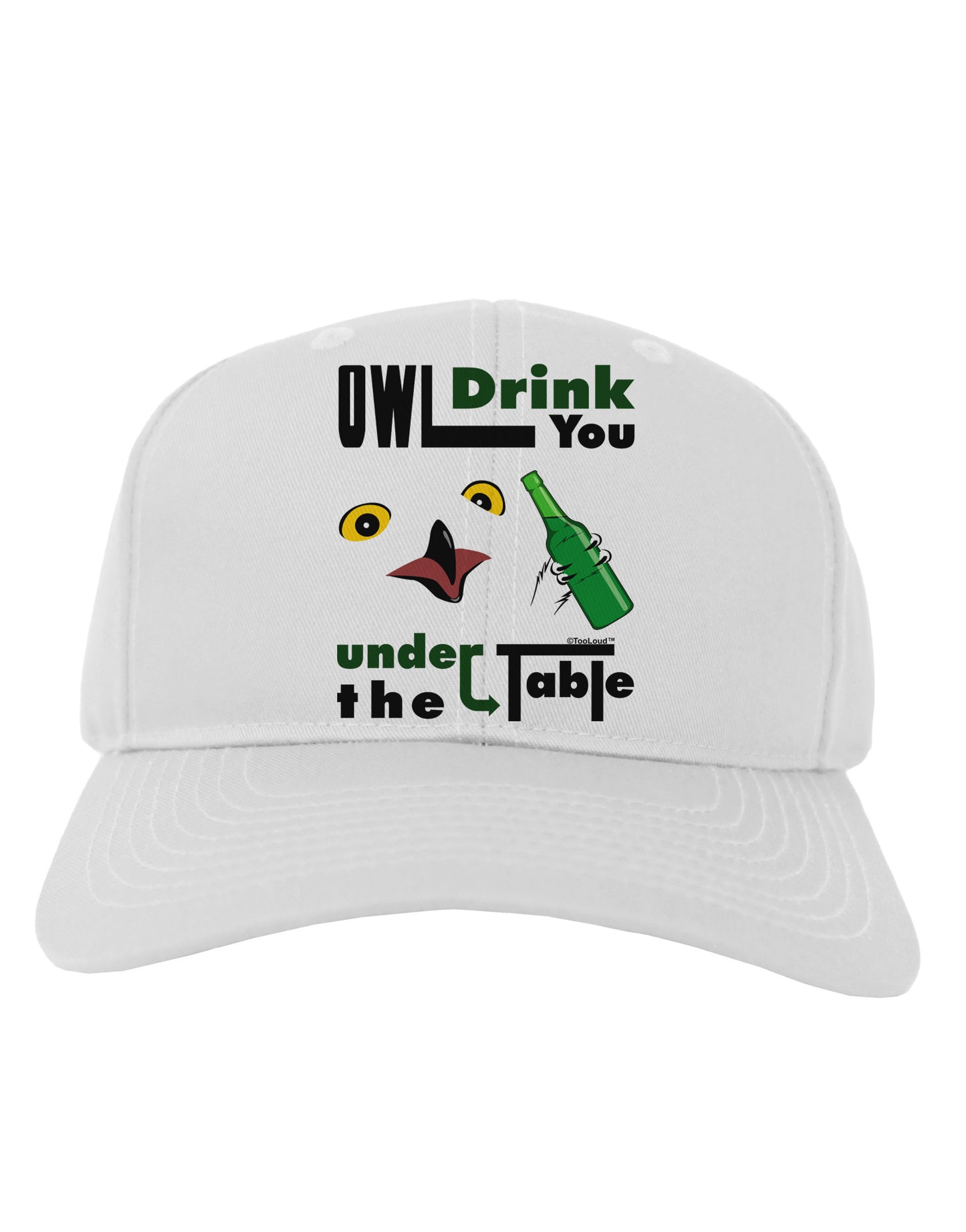 Owl Drink You Under the Table Adult Baseball Cap Hat-Baseball Cap-TooLoud-White-One Size-Davson Sales