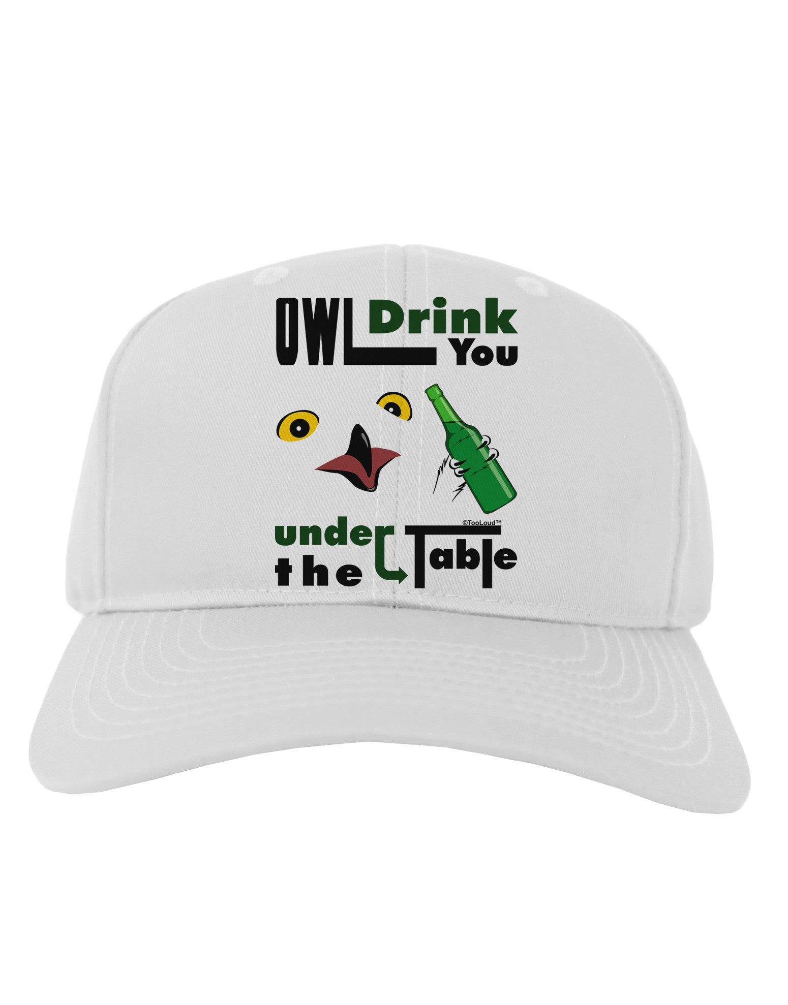 Owl Drink You Under the Table Adult Baseball Cap Hat-Baseball Cap-TooLoud-White-One Size-Davson Sales