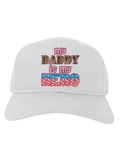 My Daddy is My Hero - Armed Forces - Pink Adult Baseball Cap Hat by TooLoud-Baseball Cap-TooLoud-White-One Size-Davson Sales